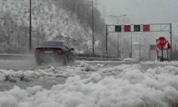 Samsun-Ordu karayolunda kar yağışı