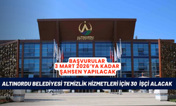 Altınordu Belediyesi temizlik hizmetleri için 30  işçi alacak