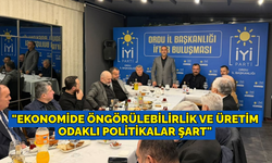 İYİ Parti Ordu İl Başkanı Titiz: "Ekonomide öngörülebilirlik ve üretim odaklı politikalar şart"