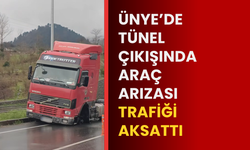 Ünye’de tünel çıkışında araç arızası trafiği aksattı