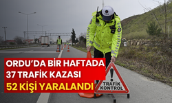 Ordu’da bir haftada 37 trafik kazası: 52 kişi yaralandı