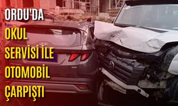 Ordu'da okul servisi ile otomobil çarpıştı