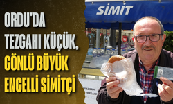 Ordu'da tezgahı küçük, gönlü büyük engelli simitçi