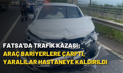 Fatsa'da trafik kazası: Araç bariyerlere çarptı, yaralılar hastaneye kaldırıldı