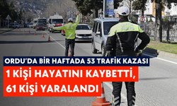 Ordu’da bir haftada 53 trafik kazası: 1 kişi hayatını kaybetti, 61 kişi yaralandı