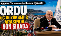 Karadeniz’de memnuniyet karnesi açıklandı: Ordu üç Büyükşehir arasında son sırada