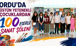 Ordu'da üstün yetenekli çocuklardan 100 eserle sanat şöleni