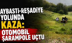 Aybastı-Reşadiye yolunda kaza: Otomobil şarampole uçtu