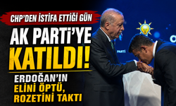 CHP'den istifa ettiği gün AK Parti'ye katıldı: Erdoğan'ın elini öptü, rozetini taktı