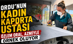 Ordu'nun kadın kaporta ustası Özlem Oral, azmiyle örnek oluyor