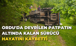 Ordu'da devrilen patpatın altında kalan sürücü hayatını kaybetti