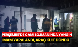 Perşembe’de cami lojmanında yangın: İmam yaralandı, araç küle döndü