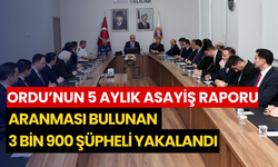 Ordu’nun 5 aylık asayiş raporu: Aranması bulunan 3 bin 900 şüpheli yakalandı