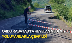 Ordu Kabataş’ta heyelan nedeniyle yol uyarılarla çevrildi
