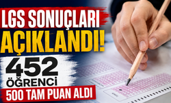 LGS sonuçları açıklandı! 452 öğrenci 500 tam puan aldı