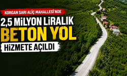 Korgan Sarıaliç Mahallesi'nde 2,5 milyon liralık beton yol hizmete açıldı
