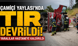 Çamiçi Yaylası'nda tır devrildi: Yaralılar hastaneye kaldırıldı