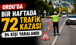 Ordu'da bir haftada 72 trafik kazası: 94 kişi yaralandı