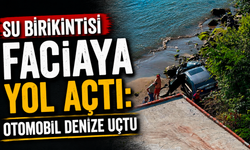 Su birikintisi faciaya yol açtı: Otomobil denize uçtu