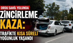 Ordu sahil yolunda zincirleme kaza: Trafikte kısa süreli yoğunluk yaşandı