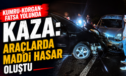 Kumru-Korgan-Fatsa yolunda kaza: Araçlarda maddi hasar oluştu