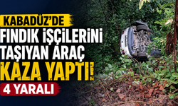 Kabadüz’de fındık işçilerini taşıyan araç kaza yaptı: 4 yaralı