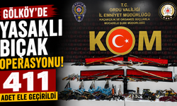 Gölköy'de yasaklı bıçak operasyonu: 411 adet ele geçirildi