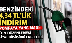 Benzindeki 4,34 TL’lik indirim pompaya yansımadı: ÖTV düzenlemesi fiyat düşüşünü engelledi