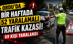 Ordu’da bir haftada 52 yaralamalı trafik kazası: 69 kişi yaralandı