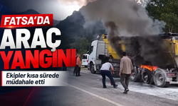 Fatsa’da araç yangını: Ekipler kısa sürede müdahale etti