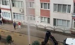 Giresun'da altyapı çalışması bitti, su borusu patladı