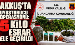 Akkuş’ta uyuşturucu operasyonu: 5 kilo esrar ele geçirildi