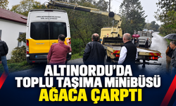 Altınordu’da toplu taşıma minibüsü ağaca çarptı