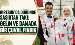 Giresun’da düğünde şaşırtan takı: Gelin ve damada bir çuval fındık