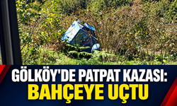 Gölköy'de patpat kazası: Bahçeye uçtu
