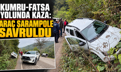Kumru-Fatsa yolunda kaza: Araç şarampole savruldu