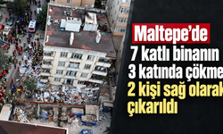 Maltepe’de 7 katlı binanın 3 katında çökme: 2 kişi sağ olarak çıkarıldı