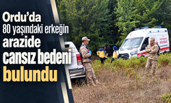 Ordu’da 80 yaşındaki erkeğin arazide cansız bedeni bulundu