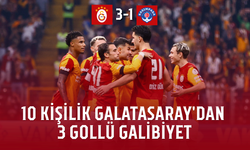 10 kişilik Galatasaray'dan 3 gollü galibiyet