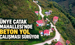 Ünye Çatak Mahallesi'nde beton yol çalışması sürüyor
