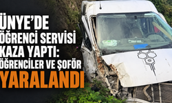 Ünye’de öğrenci servisi kaza yaptı: Öğrenciler ve şoför Yaralandı