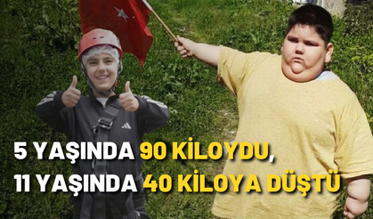 5 yaşında 90 kiloydu, 11 yaşında 40 kiloya düştü