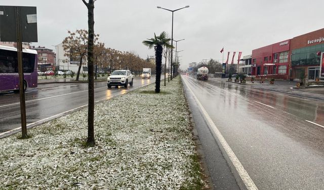 Altıordu'da karla karışık yağmur etkili oluyor