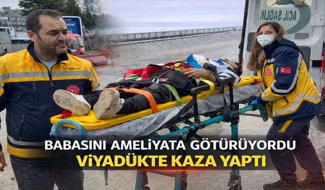 Aybastılı genç hastane yolunda kaza yaptı