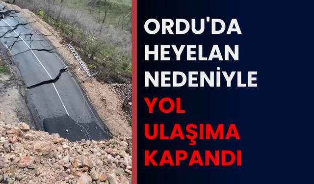 Ordu'da heyelan nedeniyle yol ulaşıma kapandı
