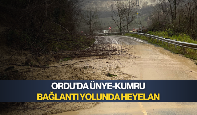 Ordu'da Ünye-Kumru bağlantı yolunda heyelan