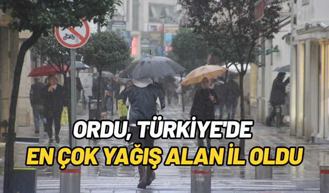 Ordu, Türkiye'de en çok yağış alan il oldu