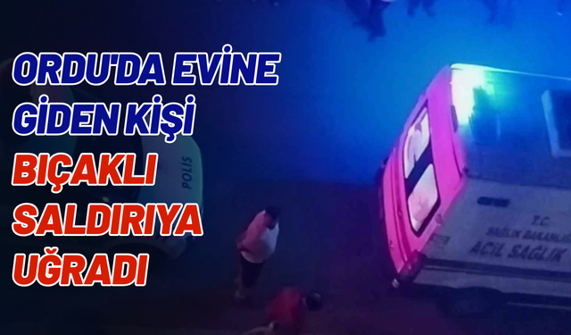 Ordu'da evine giden kişi bıçaklı saldırıya uğradı