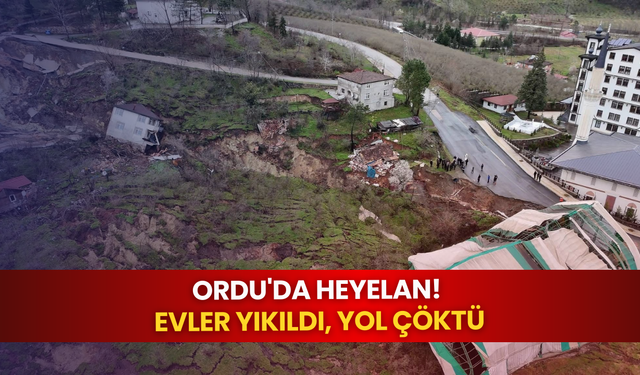 Ordu'da heyelan! Evler yıkıldı, yol çöktü