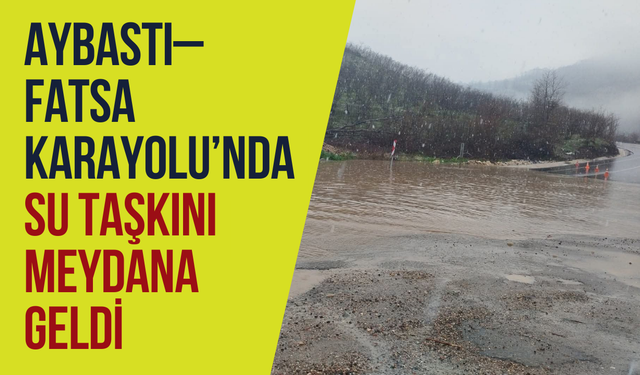 Aybastı–Fatsa Karayolu’nda su taşkını meydana geldi